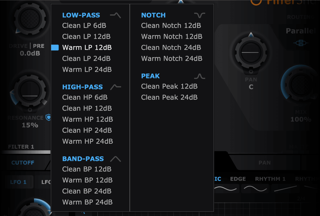 20 colorful filter types
